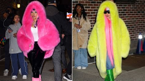 nicki minaj neon coat.